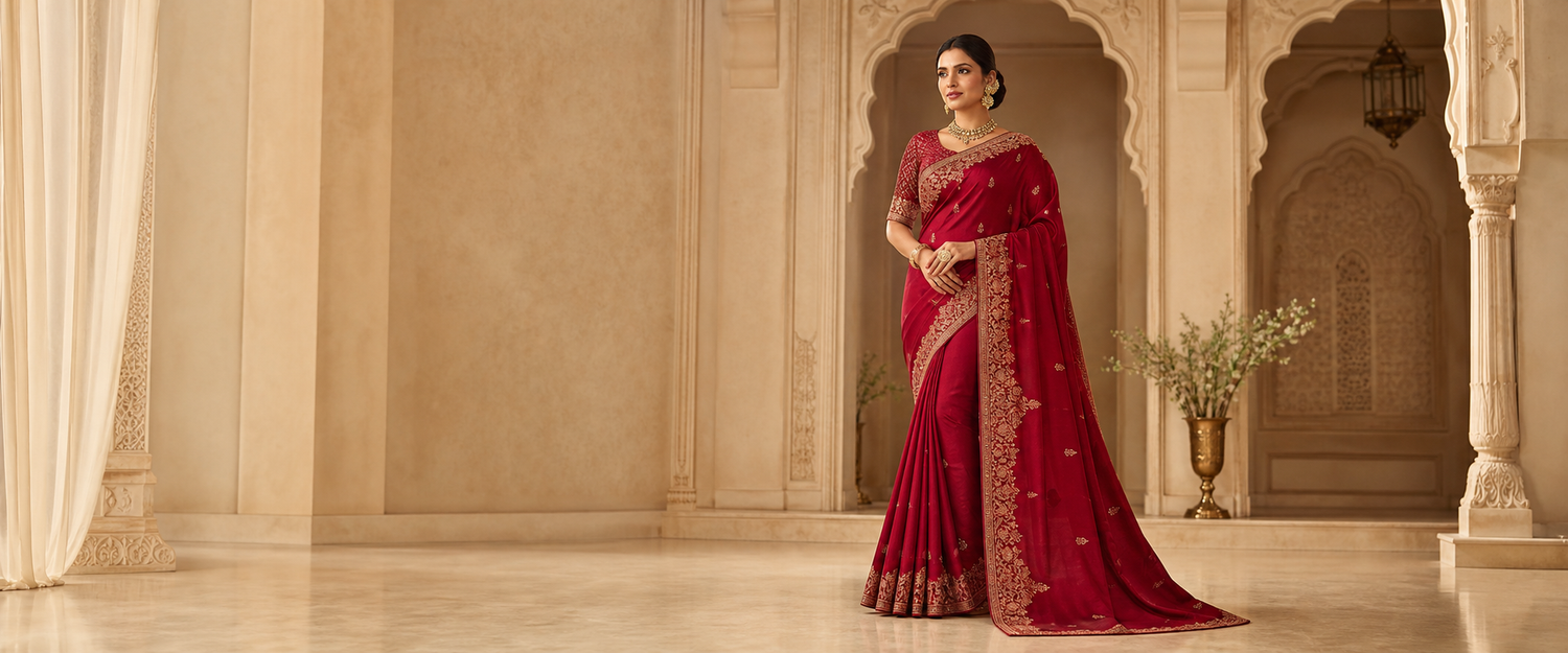 Shop Sarees – elegant red silk saree