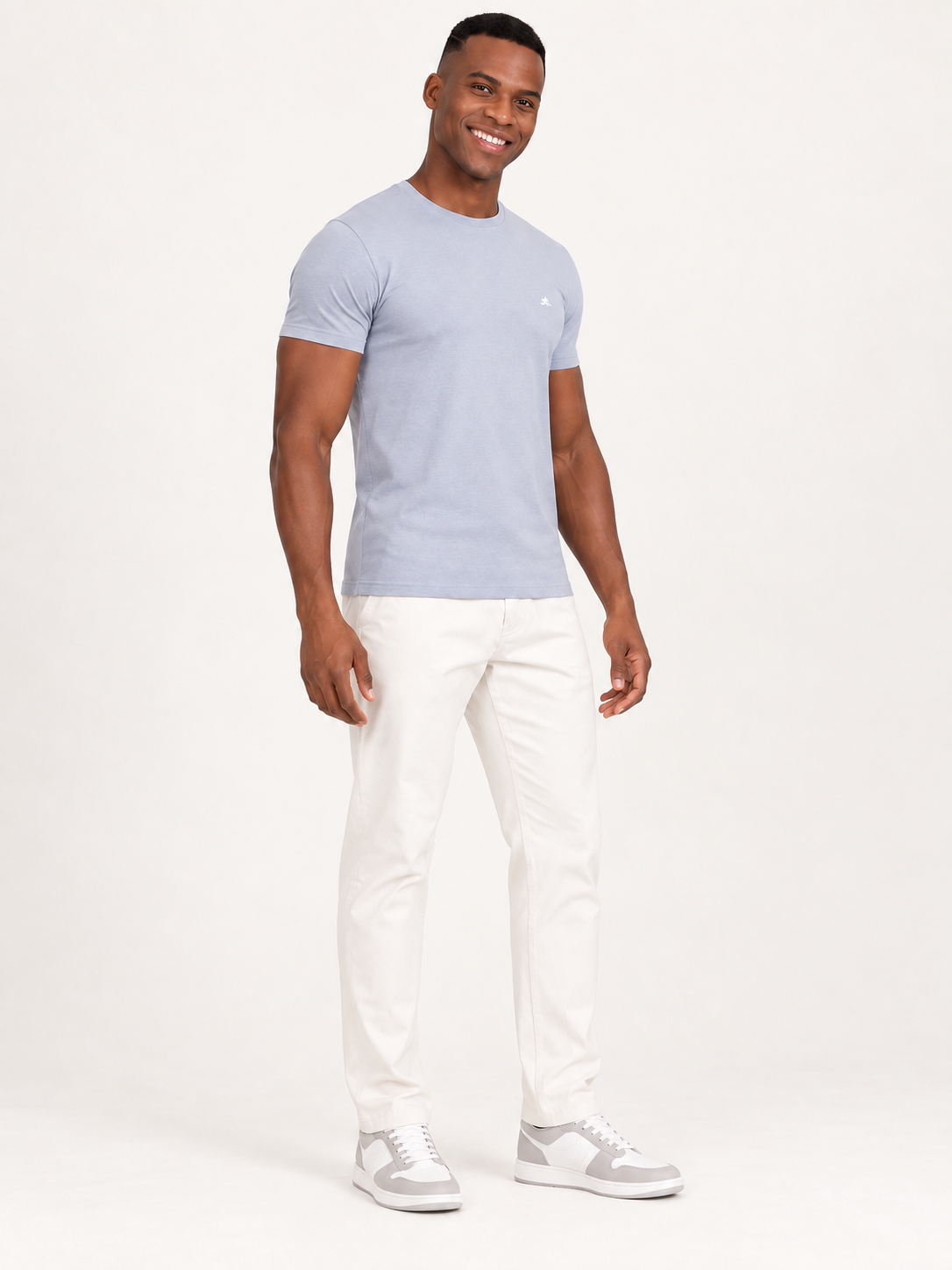 Go Relax P051 Frost Gray T-Shirt – angled view