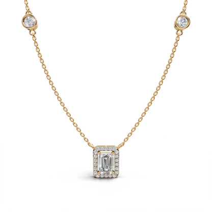 Bezel Set Diamond Necklace - LWPD-0320