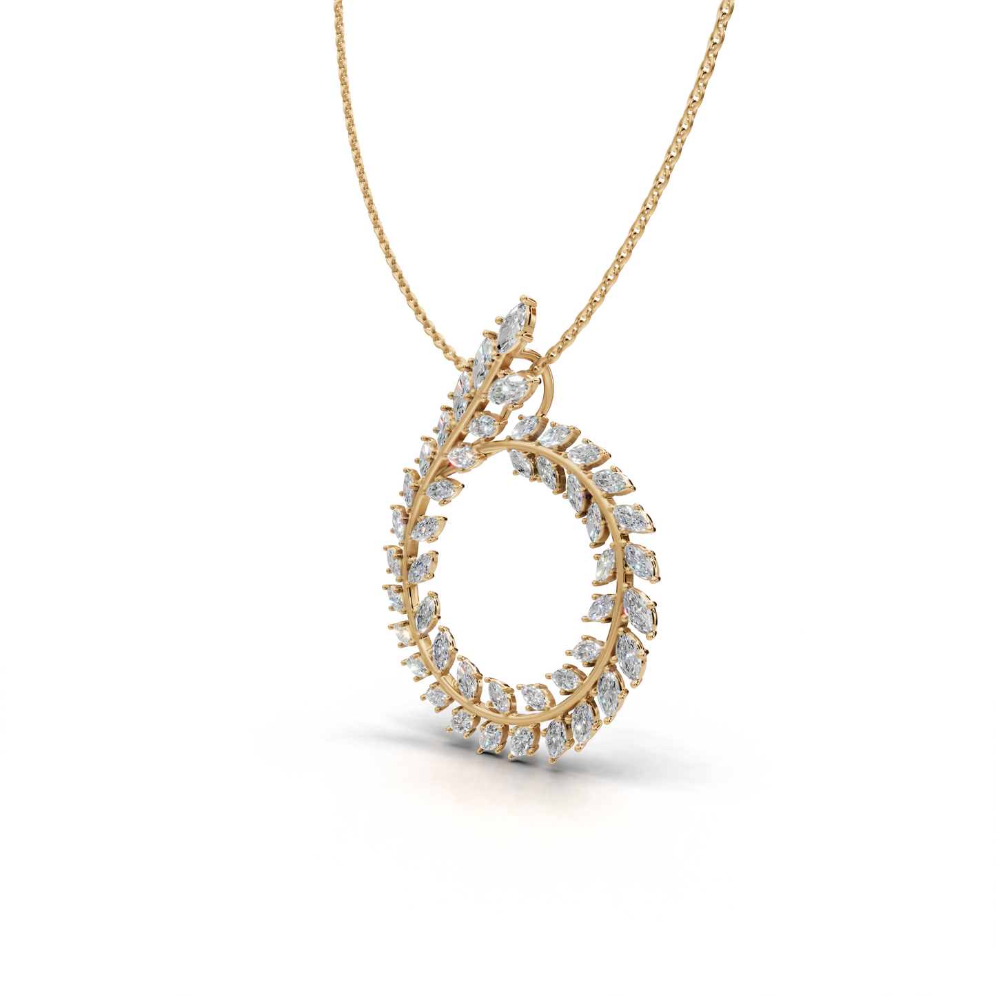 Leaf Round Pendant - HWPD-0075