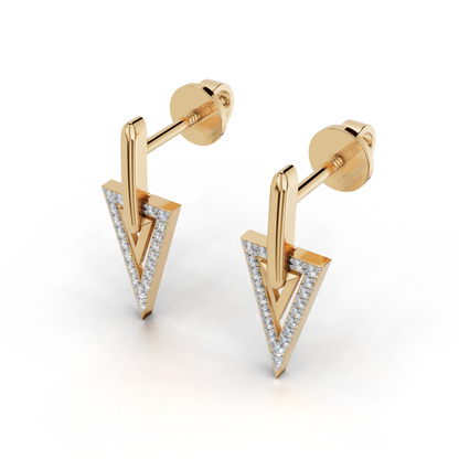 Diamond Triangle Earrings- LWPD-0329-ER