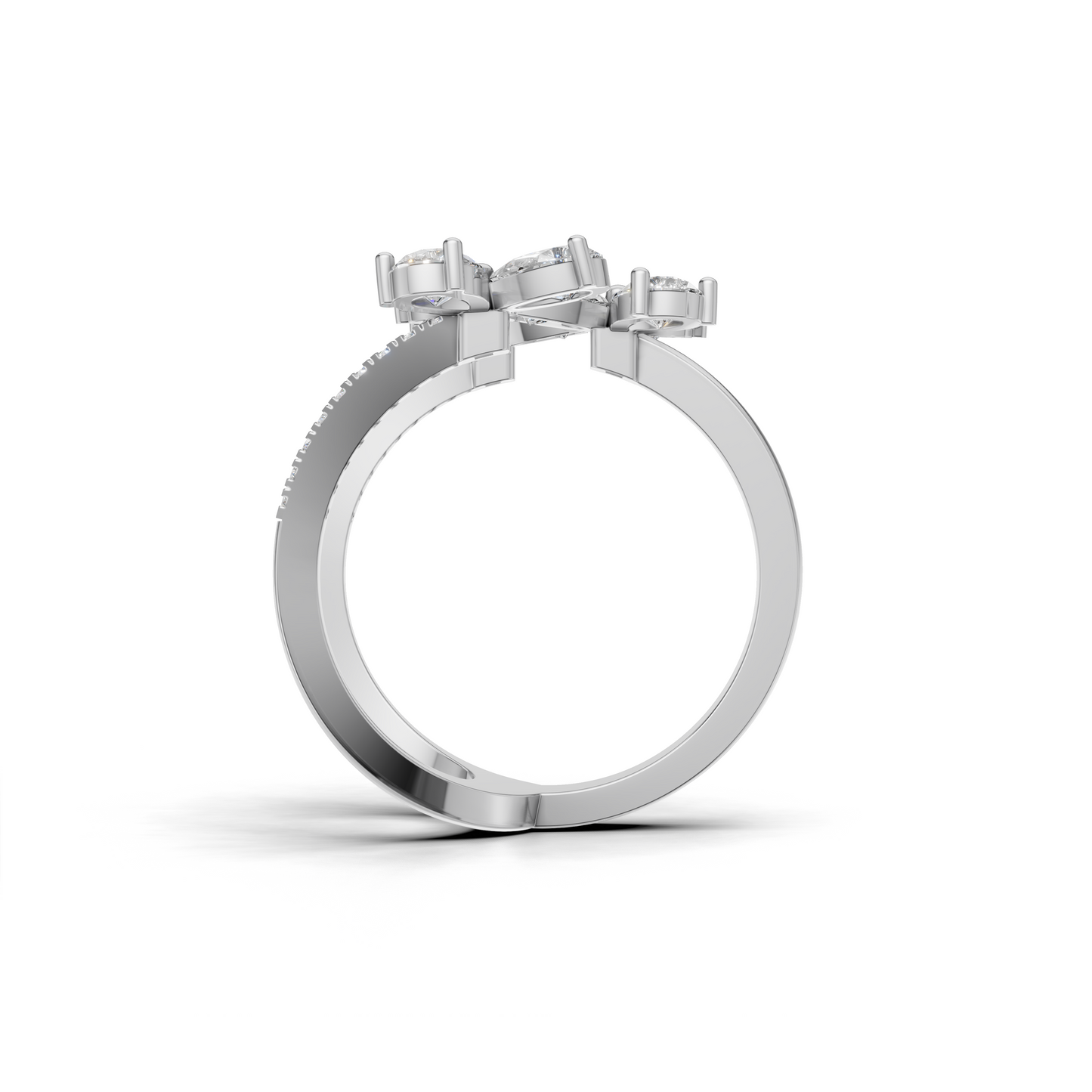 Floral swirl Diamond Ring - MWLR-0289