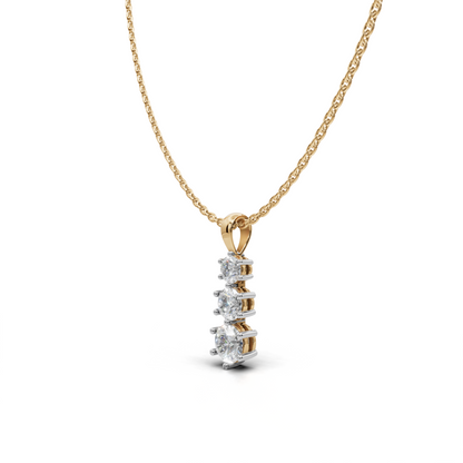 Three-Stone Diamond Pendant - LWPD-0318