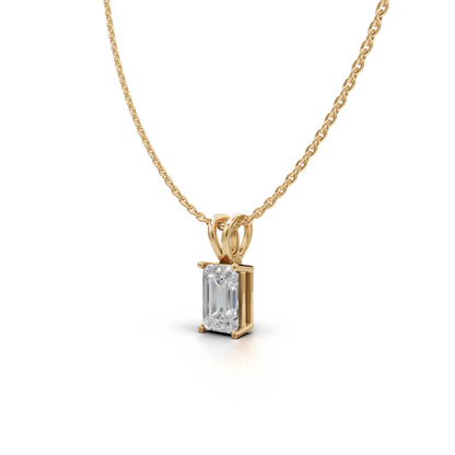 Emerald-cut Diamond Pendant - LWPD-0115