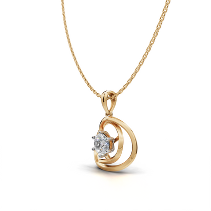 Round-cut Diamond Pendant- LWPD-0326