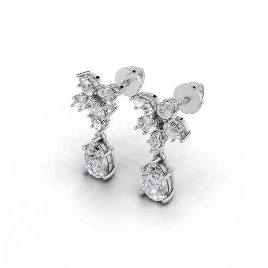Floral inspired Diamonds Earrings - DGER-0145