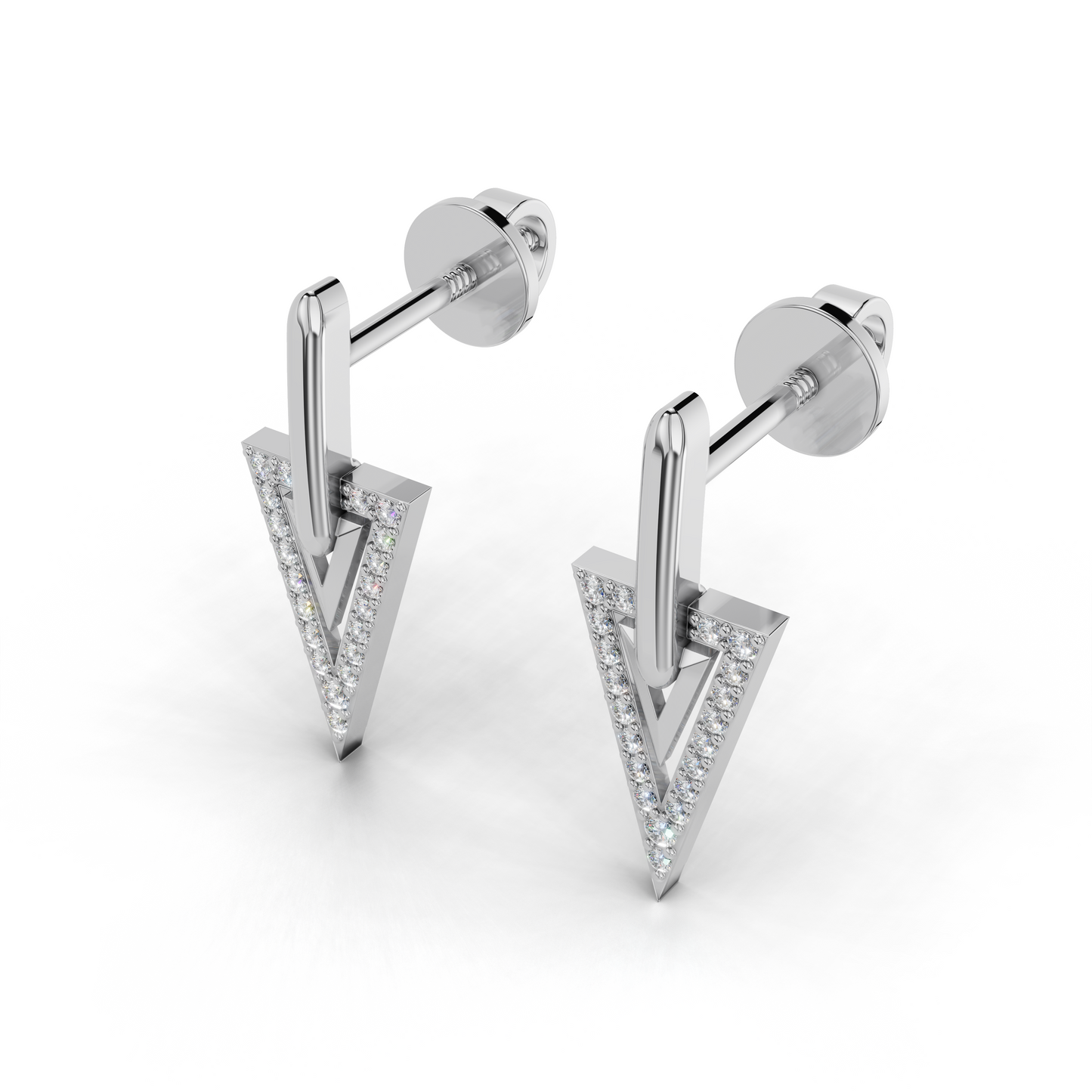 Diamond Triangle Earrings- LWPD-0329-ER