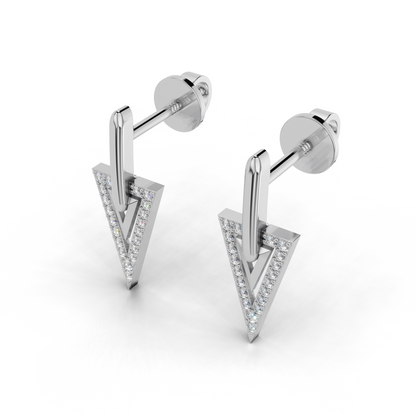 Diamond Triangle Earrings- LWPD-0329-ER