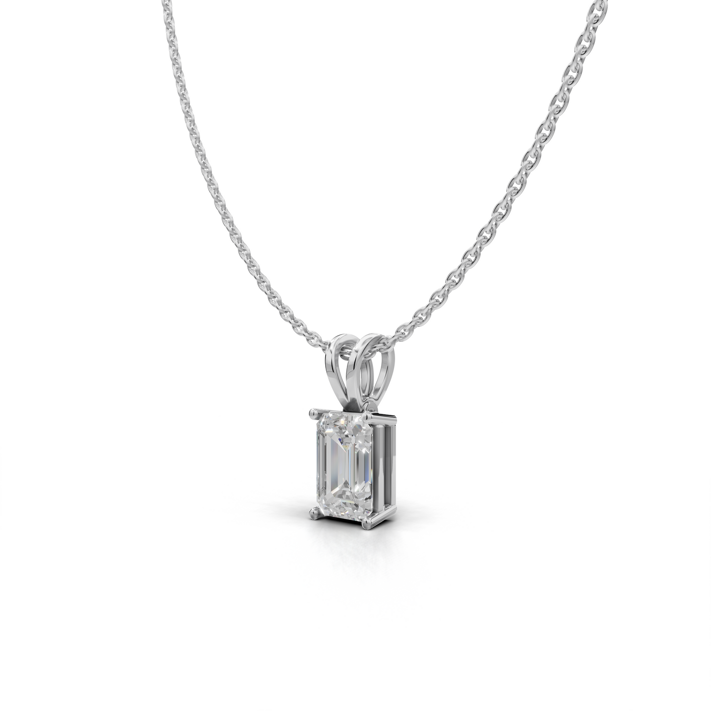 Emerald-cut Diamond Pendant - LWPD-0115