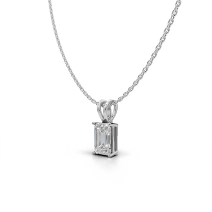 Emerald-cut Diamond Pendant - LWPD-0115