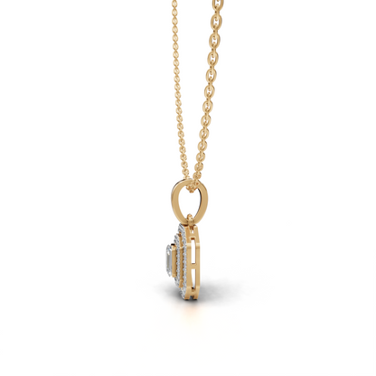 Emerald cut Diamond Pendant - LWPD-0178A