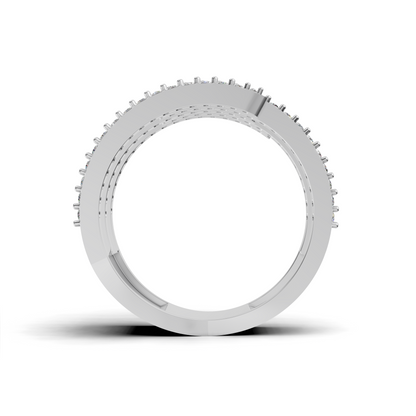 Elegant Diamond Spiral Ring - HWLR-0081