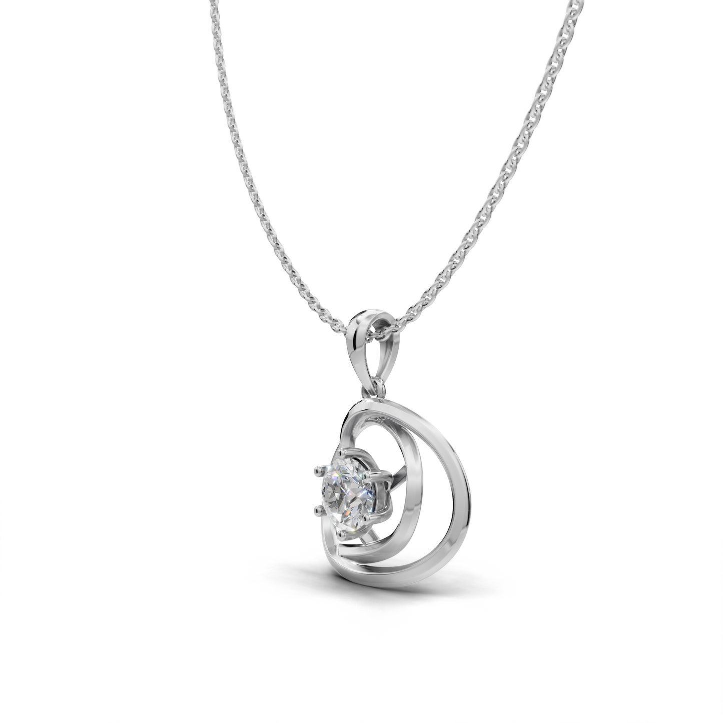 Round-cut Diamond Pendant- LWPD-0326