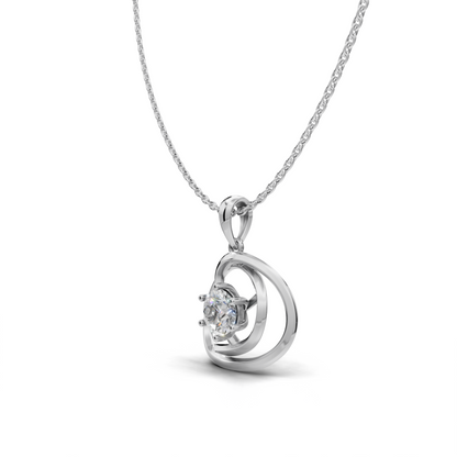 Round-cut Diamond Pendant- LWPD-0326