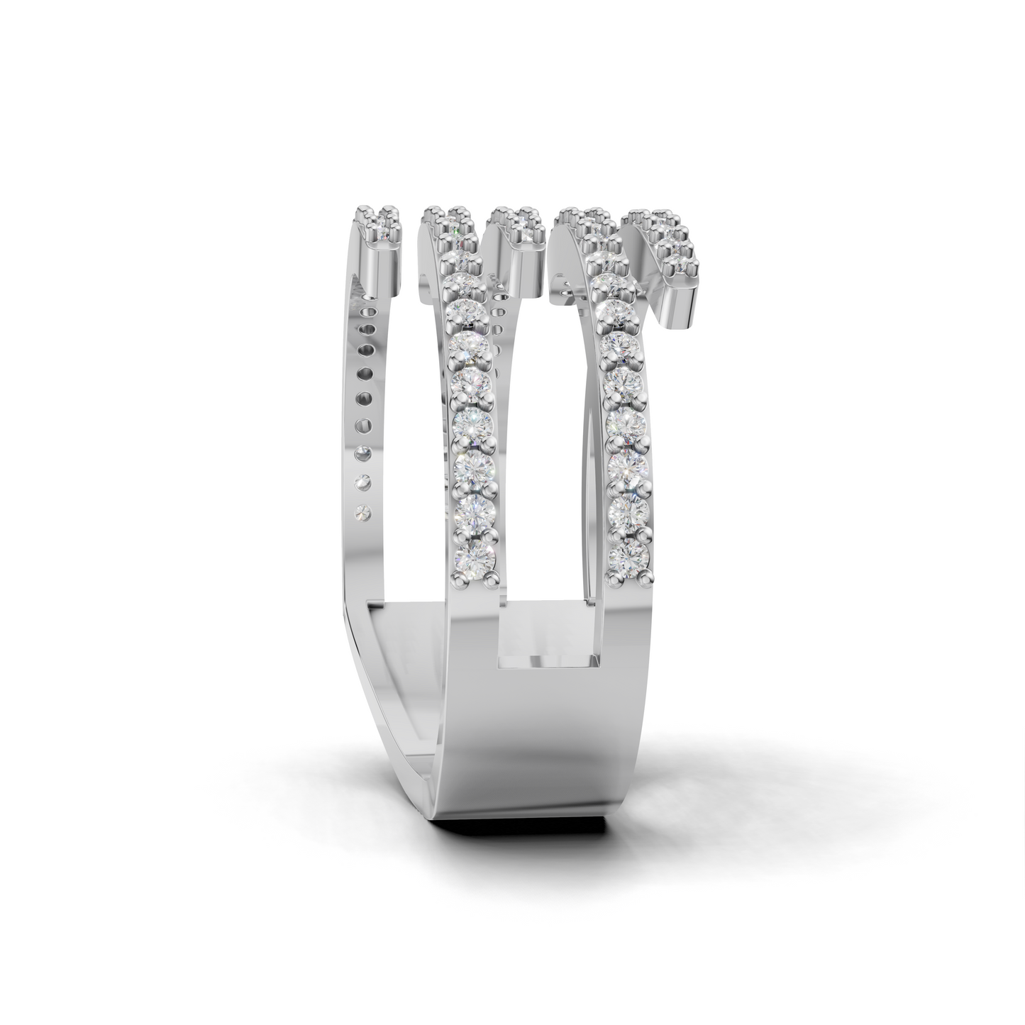 Elegant Diamond Spiral Ring - HWLR-0081