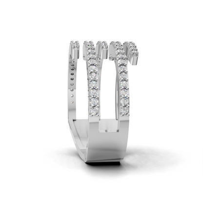 Elegant Diamond Spiral Ring - HWLR-0081