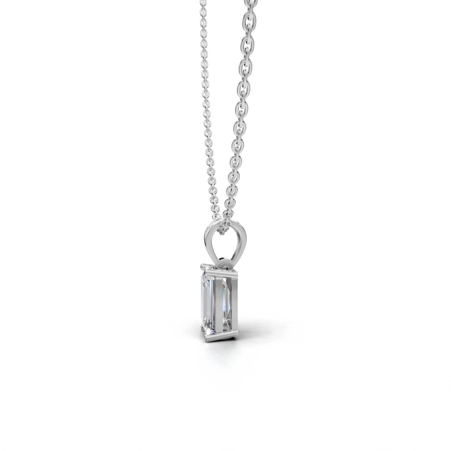 Emerald-cut Diamond Pendant - LWPD-0115