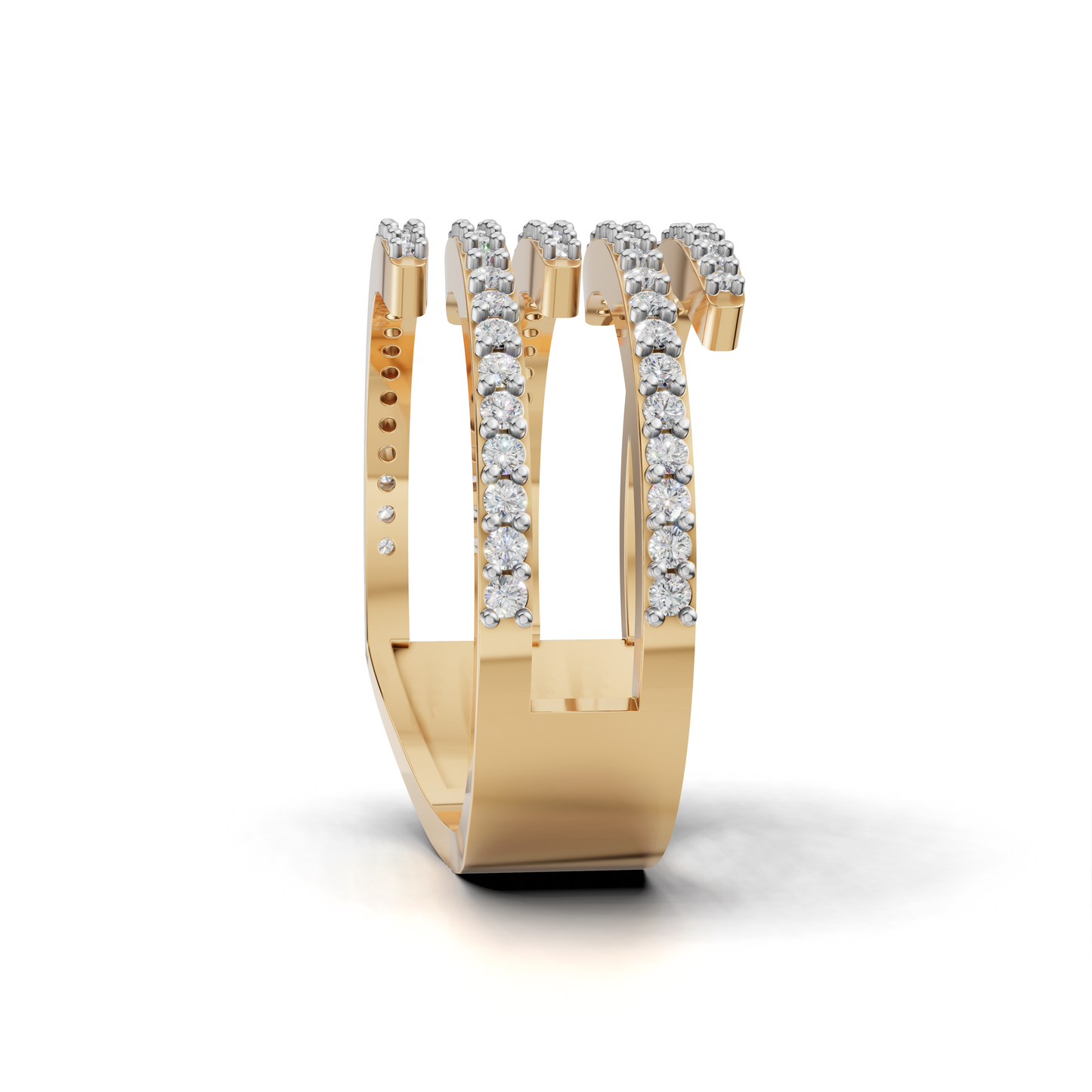Elegant Diamond Spiral Ring - HWLR-0081