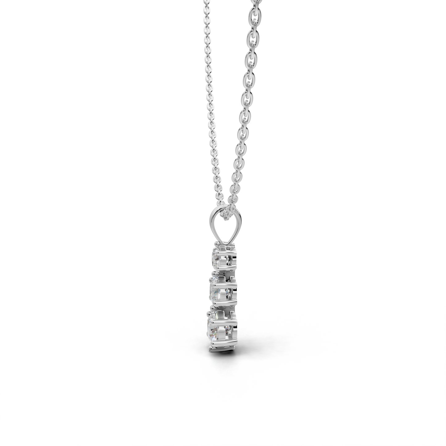Three-Stone Diamond Pendant - LWPD-0318