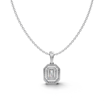 Emerald cut Diamond Pendant - LWPD-0178A