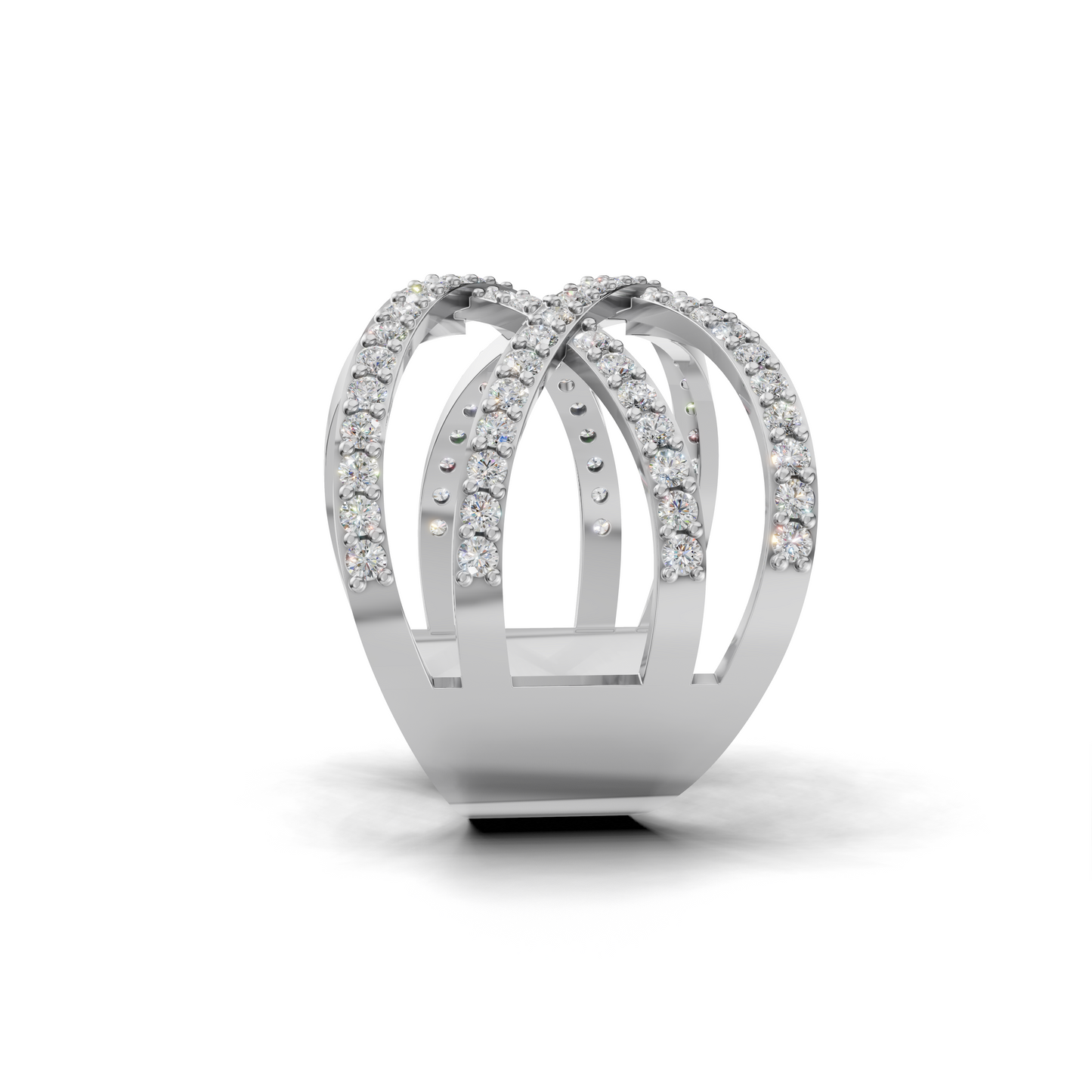 "X" design Diamond Ring - HWLR-0084