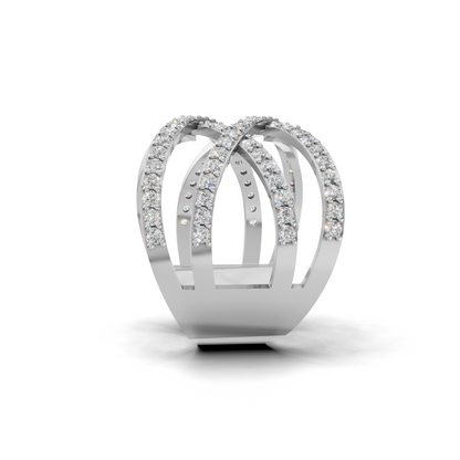 "X" design Diamond Ring - HWLR-0084