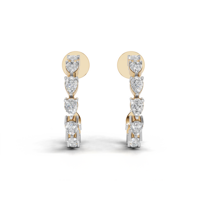 Elegant Diamond Hoop Earrings set - HPER-0008
