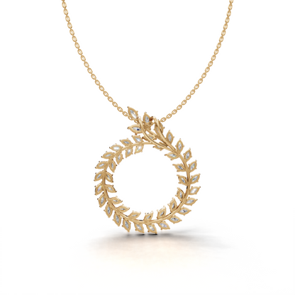 Leaf Round Pendant - HWPD-0075