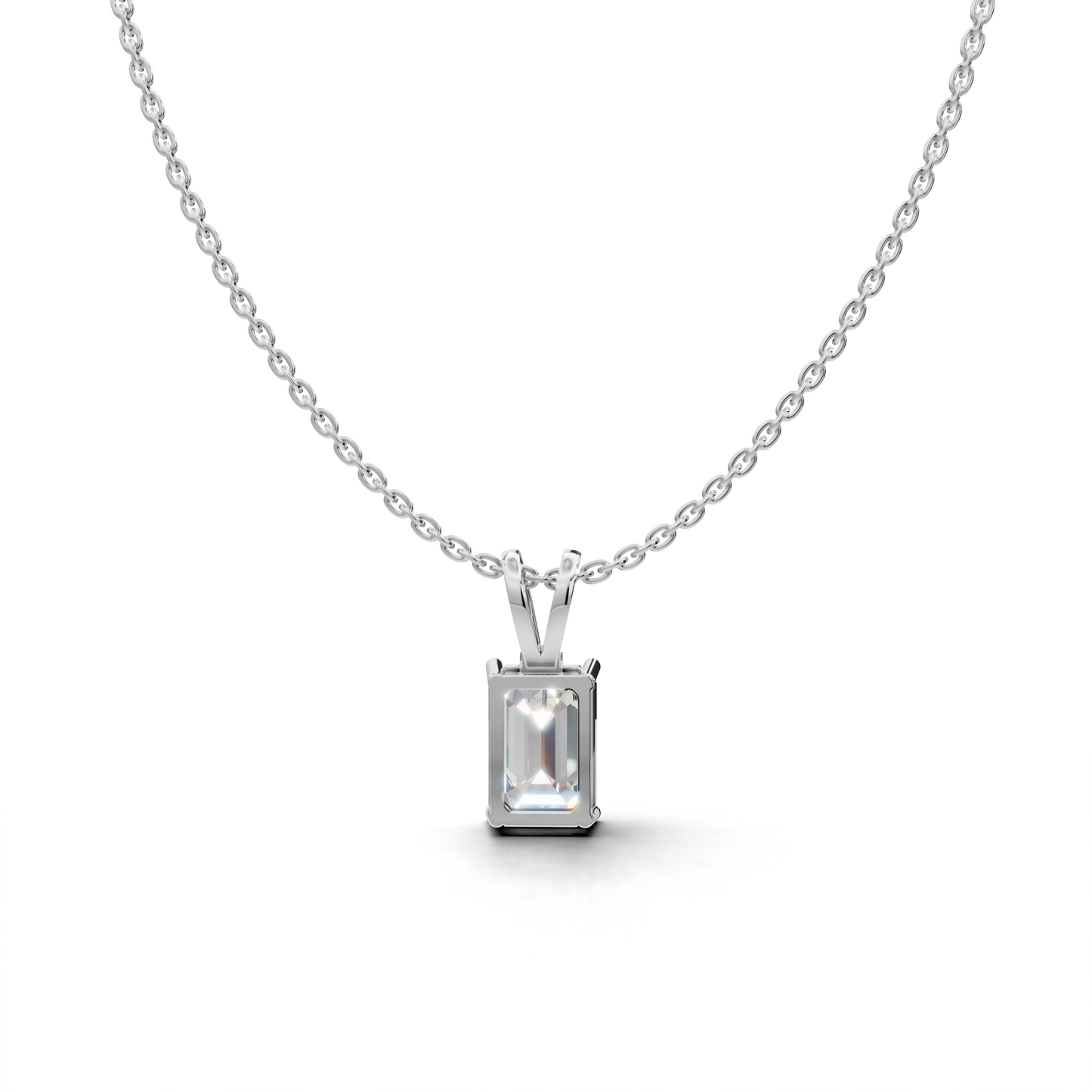 Emerald-cut Diamond Pendant - LWPD-0115