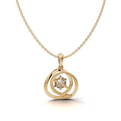 Round-cut Diamond Pendant- LWPD-0326