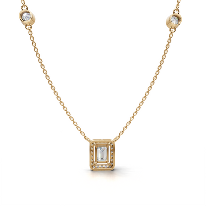 Bezel Set Diamond Necklace - LWPD-0320