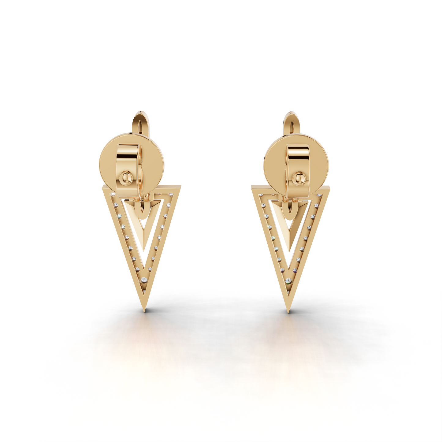 Diamond Triangle Earrings- LWPD-0329-ER