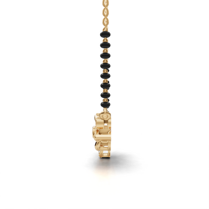 Diamond Mangalsutra Pendant - Floral Design