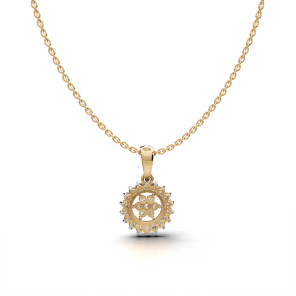 Circular Floral Diamond Pendant - LWPD-0324