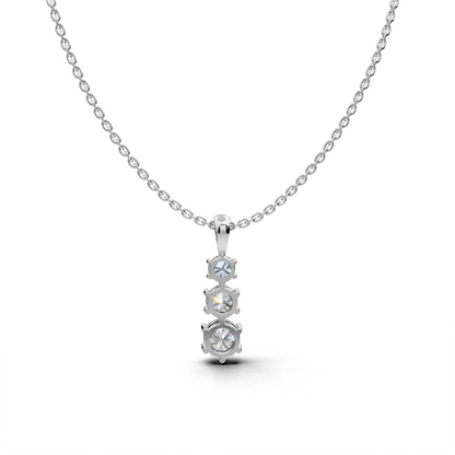 Three-Stone Diamond Pendant - LWPD-0318