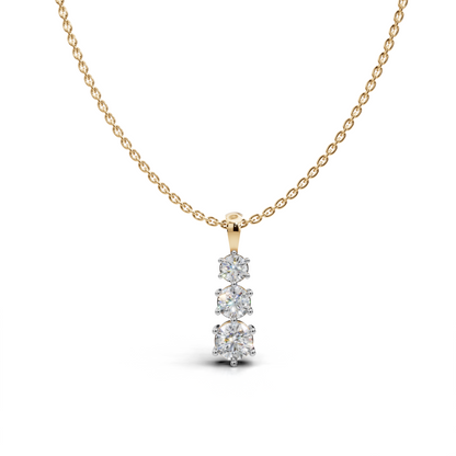 Three-Stone Diamond Pendant - LWPD-0318