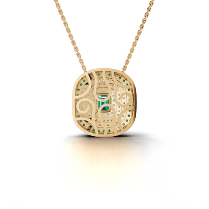Exquisite Emerald and Diamond Pendant Necklace