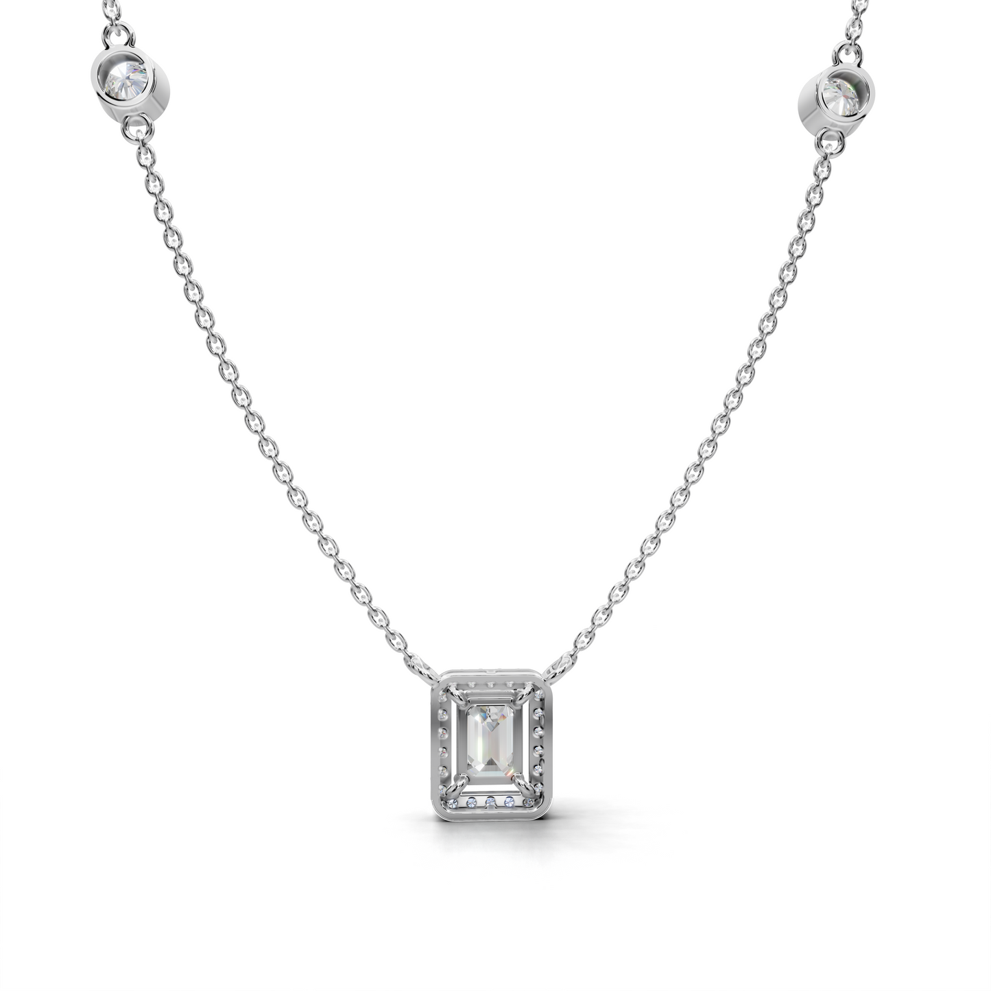 Bezel Set Diamond Necklace - LWPD-0320