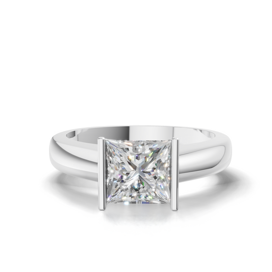 Princess-Cut LGD Centre Ring with Clean Angular Diamond Design – HWGR-0196
