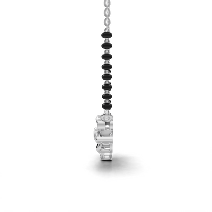 Diamond Mangalsutra Pendant - Floral Design