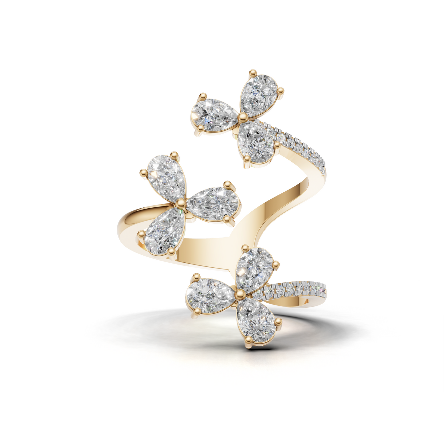 Floral swirl Diamond Ring - MWLR-0289