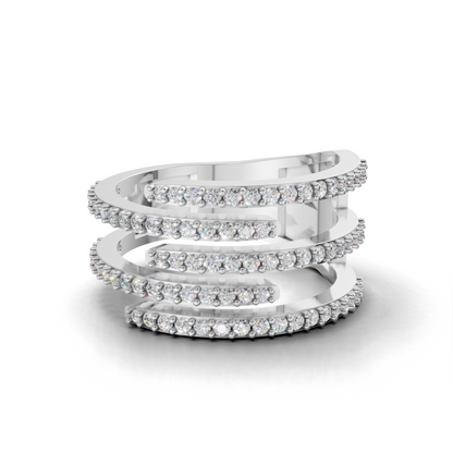 Elegant Diamond Spiral Ring - HWLR-0081