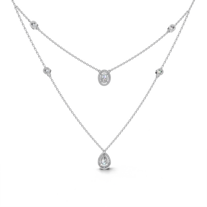 Stylish Layered Diamond Necklace - LWPD-0323