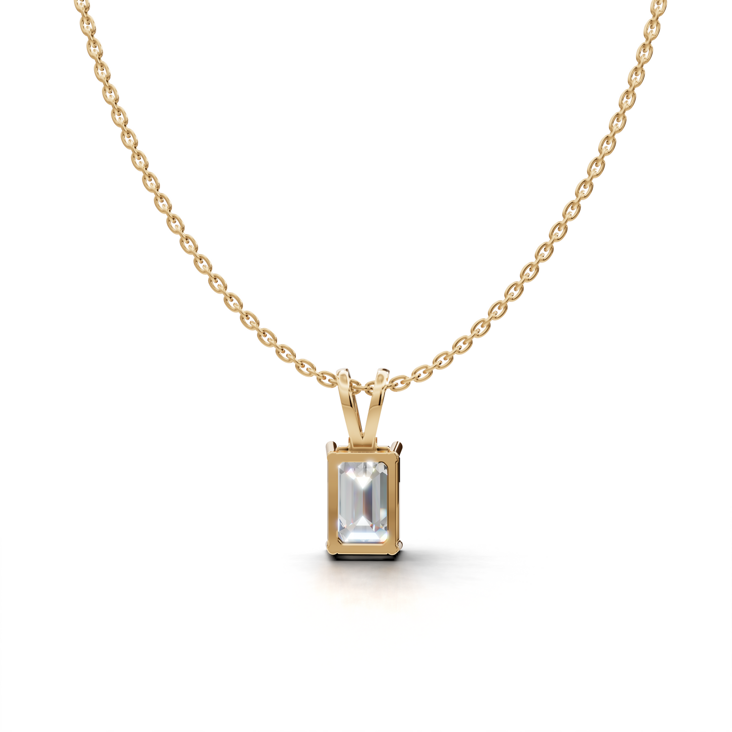 Emerald-cut Diamond Pendant - LWPD-0115