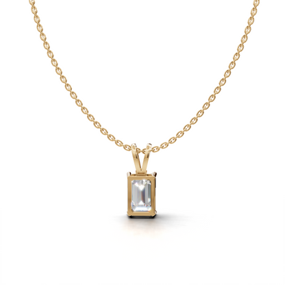 Emerald-cut Diamond Pendant - LWPD-0115