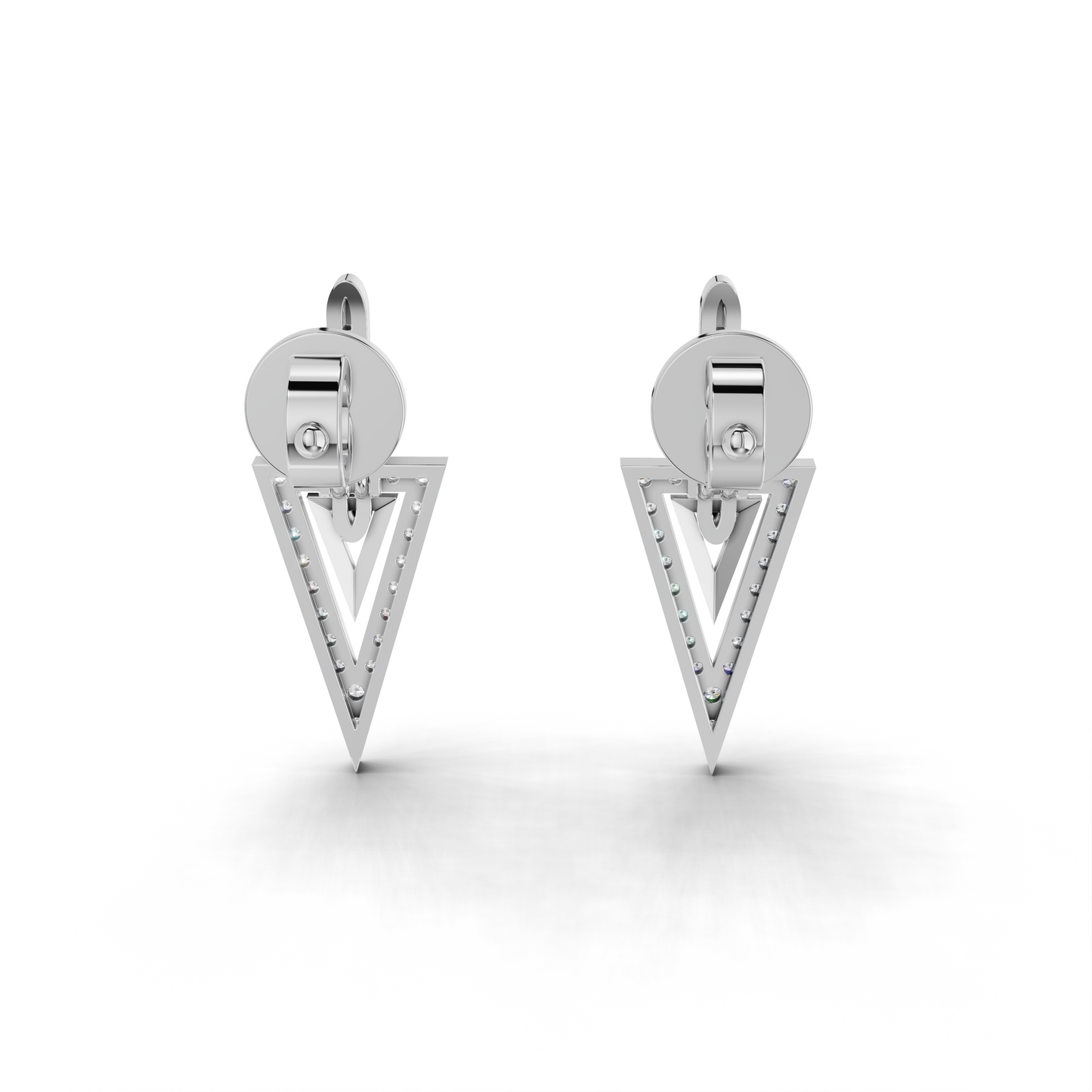 Diamond Triangle Earrings- LWPD-0329-ER