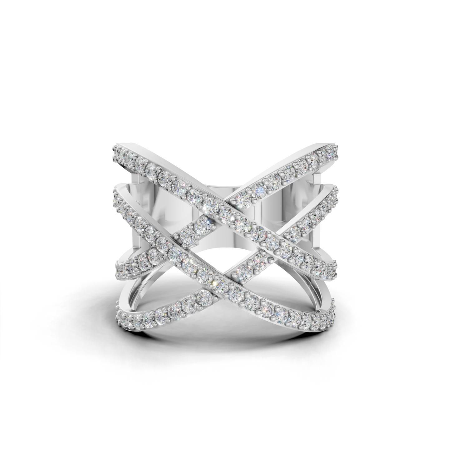 "X" design Diamond Ring - HWLR-0084