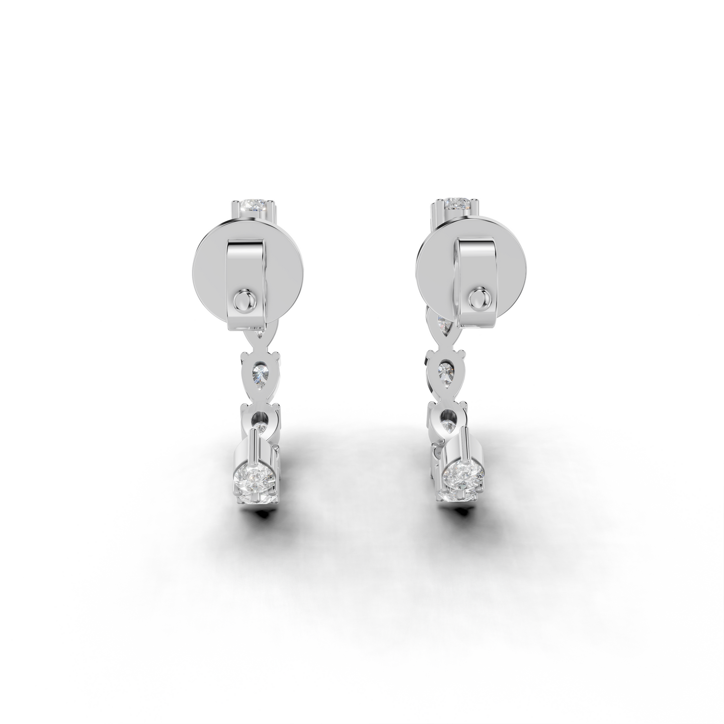 Elegant Diamond Hoop Earrings set - HPER-0008