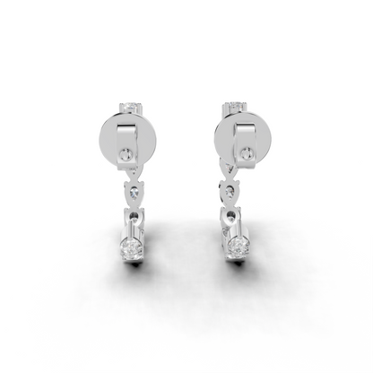Elegant Diamond Hoop Earrings set - HPER-0008