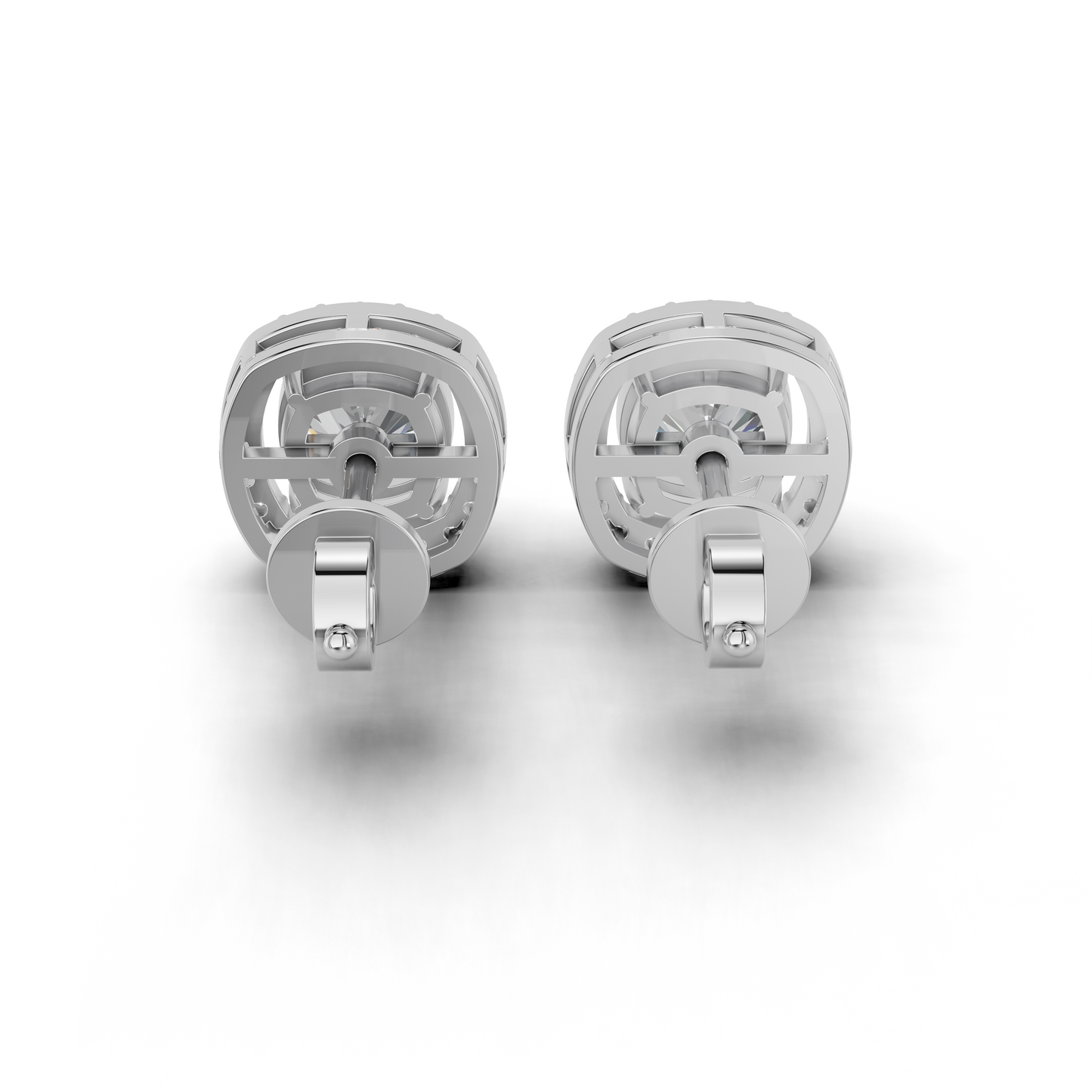 Cushion Cut Halo Earrings